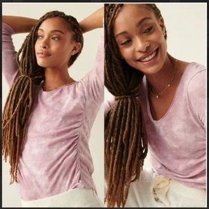 Anthropologie Ilana Ruched Top Pink Wash - Large